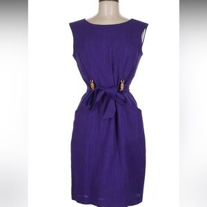 Ellen Tracy Deep Purple Midi Dress